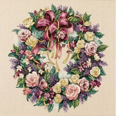 70-003837 Dimensions Набір для вишивки рахунковим хрестиком - Віночок з троянд 40,6х40,6 см, Lugana 28 ct