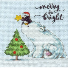 70-08990 Веселий і яскравий Merry & Bright. 15x15 см. Dimensions. Набір для вишивки хрестиком на Aida 14