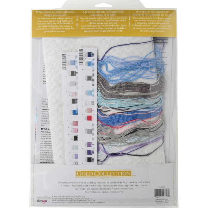 70-09618 Dimensions Набір для вишивки рахунковим хрестиком - Wintertime Fairy Зимова Фея 43x25 см, Aida18