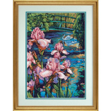 70-35264 Dimensions Набір для вишивки рахунковим хрестиком - Іриси та лебідь 25,4x38,1 см, Aida 16 ct