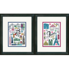 70-35407 Dimensions Набір для вишивки рахунковим хрестиком - New York & Paris Нью-Йорк і Париж 13x18 см, Aida14 (2 шт)