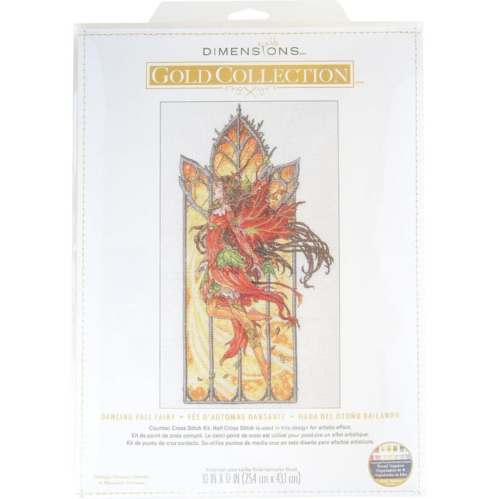 70-35429 Dimensions Набір для вишивки рахунковим хрестиком - Dancing Fall Fairy Танцююча осіння фея 43x25 см, Aida18