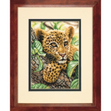 70-65118 Dimensions Набір для вишивки рахунковим хрестиком - Дитя леопарда Leopard Cub 17x12 см, Aida14