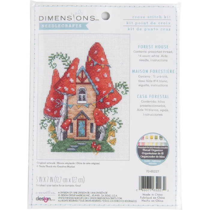 70-65227 Dimensions Набір для вишивки рахунковим хрестиком - Forest House Лісовий будинок 18x13 см, Aida14