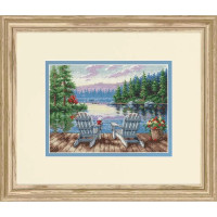 70-65231 Dimensions Набір для вишивки рахунковим хрестиком - Ранок на озері 17,7x12,7 см, Aida 18