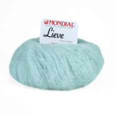 70 Пряжа Mondial Lieve, 50г - 140м, ніжно-бірюзовий, 90% кід мохер, 10% мікрофібра PА