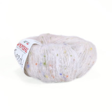 700 Пряжа Mondial Tweedy, 25г - 183м, білий, 40% кід мохер, 20%, альпака бебі, 36% мікрофібра PА, 4% віскоза