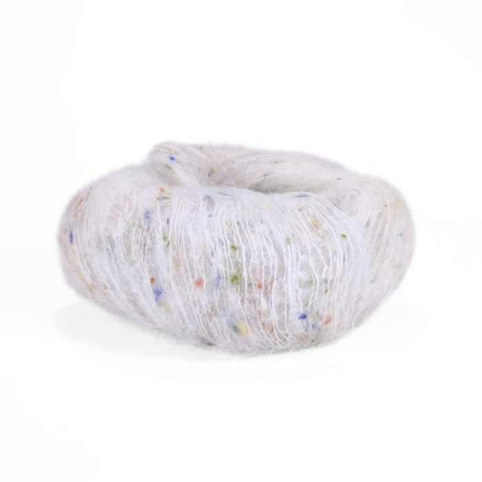 700 Пряжа Mondial Tweedy, 25г - 183м, білий, 40% кід мохер, 20%, альпака бебі, 36% мікрофібра PА, 4% віскоза