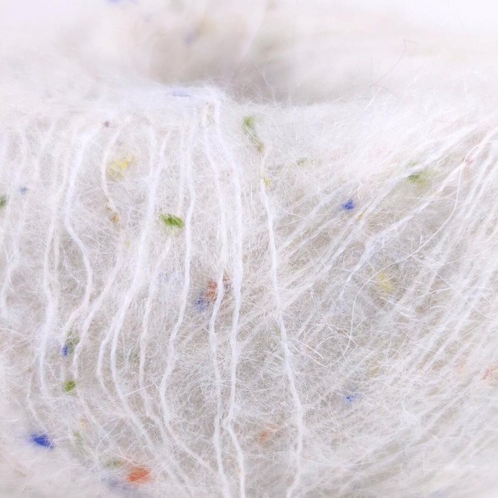 700 Пряжа Mondial Tweedy, 25г - 183м, білий, 40% кід мохер, 20%, альпака бебі, 36% мікрофібра PА, 4% віскоза