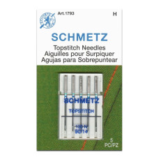 Голки Schmetz Topstitch 130/705 H-N №90, 5 шт, для відстрочки для побутових швейних машин, на картонній основі