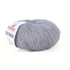701 Пряжа Mondial Dolce Mohair, 50г - 150м, світло-сірий, 60% кід мохер, 40% акрил