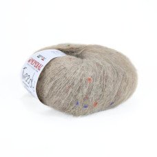 701 Пряжа Mondial Tweedy, 25г - 183м, бежевий, 40% кід мохер, 20%, альпака бебі, 36% мікрофібра PА, 4% віскоза