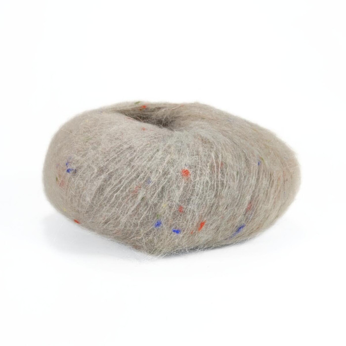 701 Пряжа Mondial Tweedy, 25г - 183м, бежевий, 40% кід мохер, 20%, альпака бебі, 36% мікрофібра PА, 4% віскоза