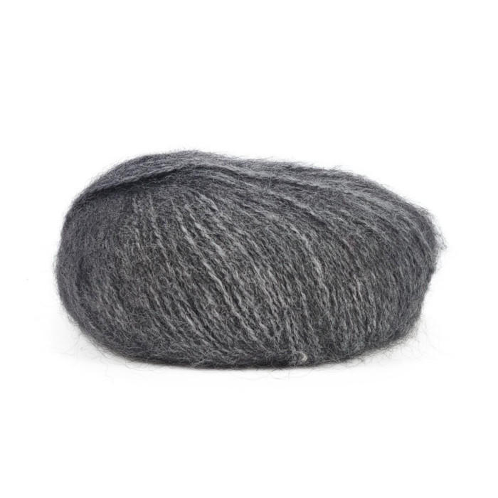 702 Пряжа Mondial Dolce Mohair, 50г - 150м, темно-сірий, 60% кід мохер, 40% акрил