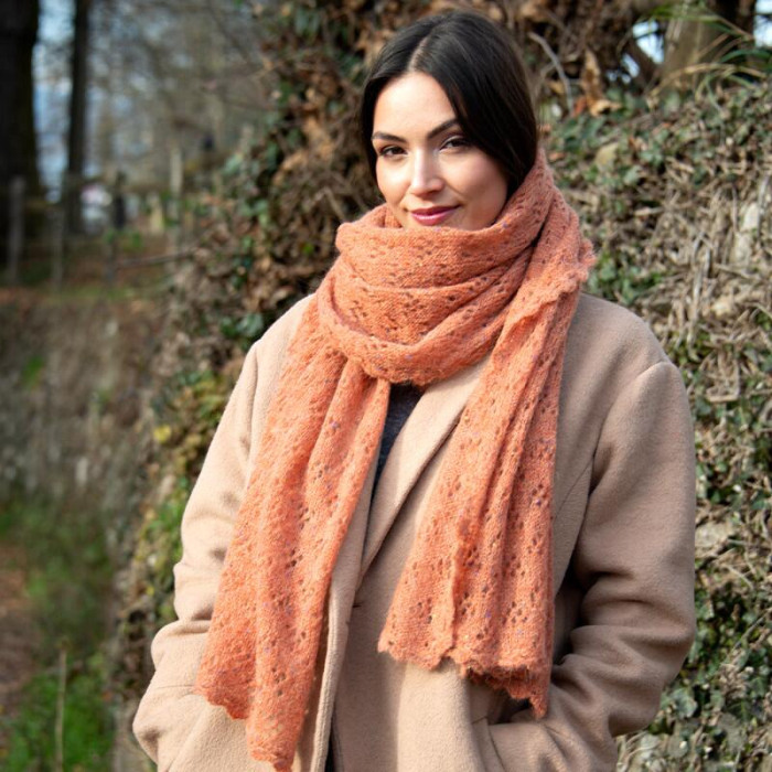 702 Пряжа Mondial Tweedy, 25г - 183м, теракотовий, 40% кід мохер, 20%, альпака бебі, 36% мікрофібра PА, 4% віскоза