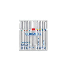 Голки Schmetz Sort 130/705 H-SORT №70x1, 75x1, 80x2, 90x3, 100x2, 9 шт, асорті, для побутових швейних машин,на картонній основі
