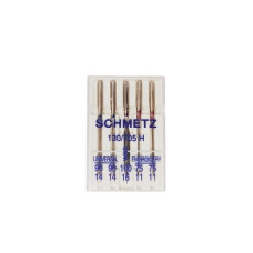 Голки Schmetz Sort 130/705 H-SORT №75x2, 90x2, 100x1, 5 шт, асорті, для побутових швейних машин, без картонної основи