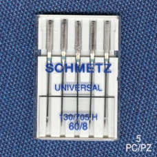 Голки Schmetz Universal 130/705 H №60, 5 шт, універсальні, для побутових швейних машин, без картонної основи
