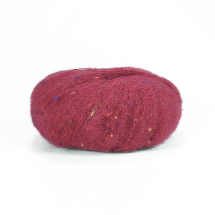 703 Пряжа Mondial Tweedy, 25г - 183м, малиновий, 40% кід мохер, 20%, альпака бебі, 36% мікрофібра PА, 4% віскоза