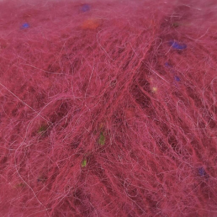 703 Пряжа Mondial Tweedy, 25г - 183м, малиновий, 40% кід мохер, 20%, альпака бебі, 36% мікрофібра PА, 4% віскоза