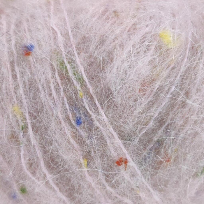 704 Пряжа Mondial Tweedy, 25г - 183м, рожева пудра, 40% кід мохер, 20%, альпака бебі, 36% мікрофібра PА, 4% віскоза