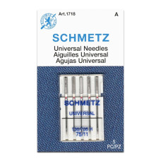 Голки Schmetz Universal 130/705 H №75, 5 шт, універсальні, для побутових швейних машин, на картонній основі
