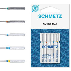 Голки Schmetz Sort 130/705 H-SORT №70x1, 80x1, 90x3, 5 шт, асорті, для побутових швейних машин, на картонній основі