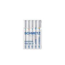 Голки Schmetz Sort 130/705 H-SORT №70x1, 80x1, 90x3, 100x1, 5 шт, асорті, для побутових швейних машин, без картонної основи