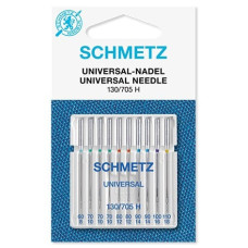 Голки Schmetz Universal 130/705 H №70x3, 80x3, 90x2, 1x100, 1x110, 10 шт, універсальні, для побутових швейних машин, на картонній основі
