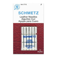 Голки Schmetz Leder 130/705 H-LL №90, 5 шт, для шкіри, для побутових швейних машин, на картонній основі