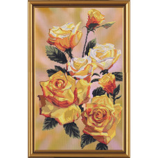 СР3041 Жовті троянди. Нова Слобода. Набір для вишивання нитками на канві з нанесеним фоновим рисунк(Знятий з виробництва)