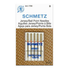 Голки Schmetz Jersey 130/705 H-SUK №100, 5 шт, для трикотажу, для побутових швейних машин, на картонній основі