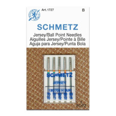 Голки Schmetz Jersey 130/705 H-SUK №70x1, 80x2, 90x1, 100x1, 5 шт, для трикотажу, для побутових швейних машин, на картонній основі