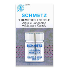 Голки Schmetz Hohlsaum Hemstitch 130/705 H-WING №120, 1 шт, для мережки, для побутових швейних машин, на картонній основі