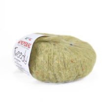 709 Пряжа Mondial Tweedy, 25г - 183м, зелений чай, 40% кід мохер, 20%, альпака бебі, 36% мікрофібра PА, 4% віскоза