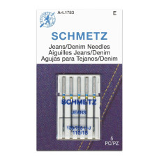 Голки Schmetz Jeans 130/705 H-J №110, 5 шт, для джинсових тканин, для побутових швейних машин, на картонній основі