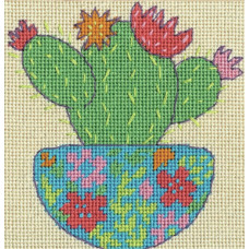 71-07248 Щасливий кактус (Happy Cactus). Dimensions. Набір для вишивки гобеленовим стібком, канва з малюнком
