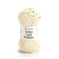 7103 Пряжа Cotton Gold Paillettes 50гр-140м (ваніль). YarnArt