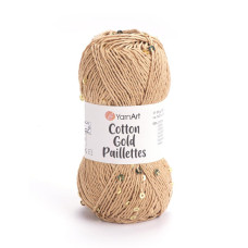 7105 Пряжа Cotton Gold Paillettes 50гр-140м (бежевій). YarnArt