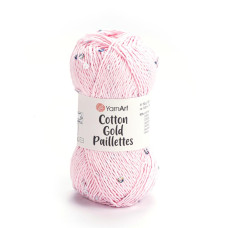 7107 Пряжа Cotton Gold Paillettes 50гр-140м (ніжно-рожевий). YarnArt
