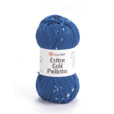7111 Пряжа Cotton Gold Paillettes 50гр-140м (синій). YarnArt