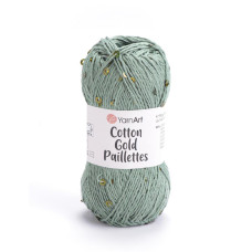 7113 Пряжа Cotton Gold Paillettes 50гр-140м (сіро-зелений). YarnArt
