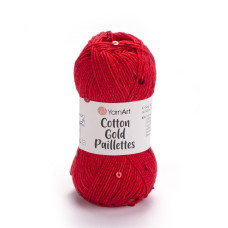 7115 Пряжа Cotton Gold Paillettes 50гр-140м (червоний). YarnArt