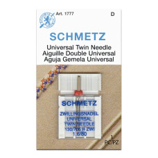 Голки Schmetz Twin Universal 130/705 H-ZWI  №4/80, 1 шт, подвійні універсальні, для побутових швейних машин, на картонній основі
