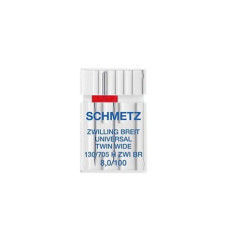 Голки Schmetz Extra wide twin 130/705 H-ZWI-BR №8/100, 1 шт, подвійна голка, для побутових швейних машин, без картонної основи