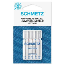 Голки Schmetz Universal 130/705 H №70x1, 80x2, 90x1, 100x1, 5 шт, універсальні, для побутових швейних машин, на картонній основі