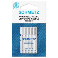 Голки Schmetz Universal 130/705 H №80x1, 90x3, 100x1, 5 шт, універсальні, для побутових швейних машин, на картонній основі