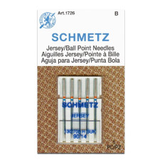 Голки Schmetz Jersey 130/705 H-SUK №90, 5 шт, для трикотажу, для побутових швейних машин, на картонній основі