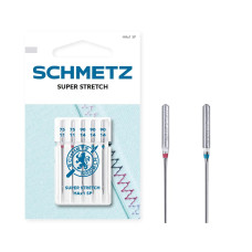 Голки Schmetz Super stretch HAx1 SP №75x2, 90x3, 5 шт, для особливо еластичних тканин, для побутових швейних машин, на картонній основі