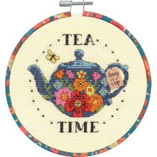 72-76321 Dimensions Набір для вишивки рахунковим хрестиком - Tea Time Час чаю 15x15 см, Aida14